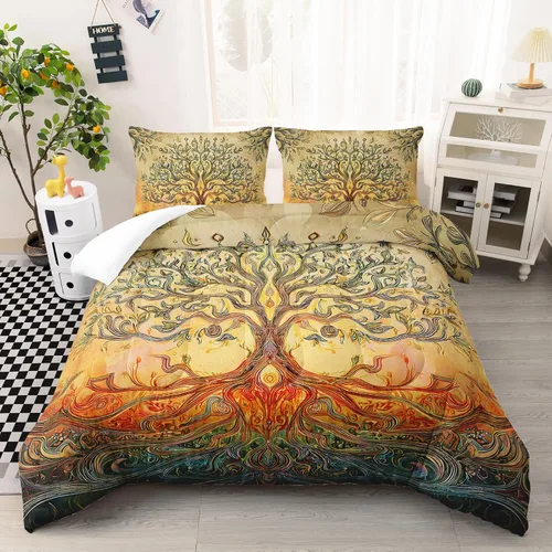 Miniatura 23 de AILONEN Lindo juego de edredón de oso tamaño individual, juego de ropa de cama Kawaii de oso de peluche marrón para niños y niñas, edredón suave