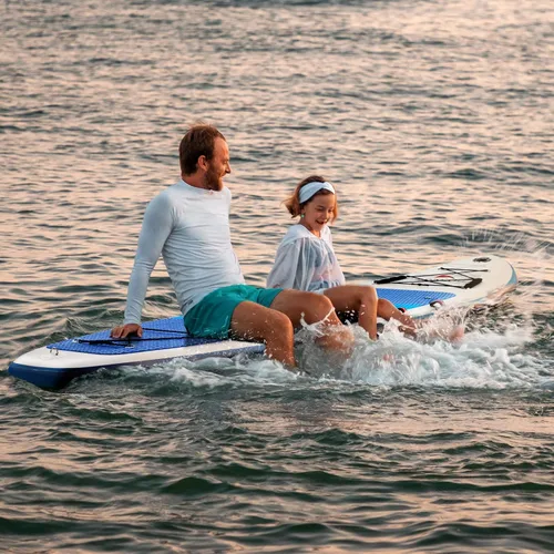 Miniatura 7 de Abahub SUP inflable, ancho 10 pies 6 pulgadas x 31 pulgadas/34 pulgadas iSUP, tabla de remo de pie con remo de kayak de SUP ajustable, para yoga
