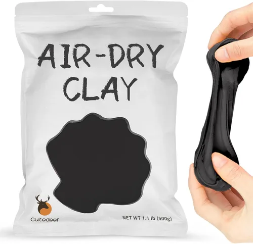 Miniatura 7 de Cutedeer Arcilla Gris que Seca al Aire, Arcilla de Modelado de Espuma de 1.1 lb, Suave y Blanda para Moldear para Niños y Adultos, Suministros