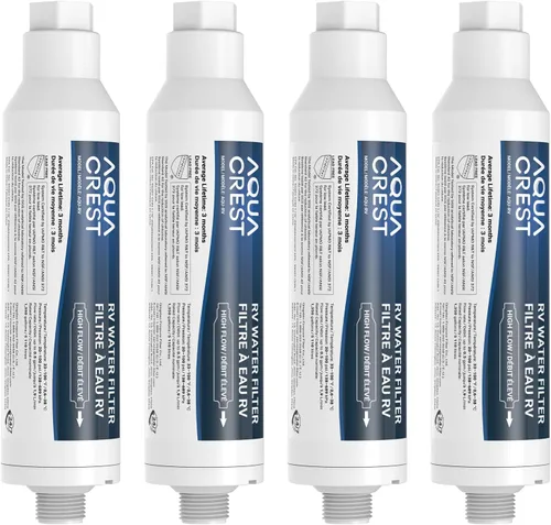 Miniatura 10 de AQUA CREST Filtro de agua para caravana, filtro de agua en línea RV con certificado NSF, reduce el cloro, el mal sabor y el olor, ideal para jardín