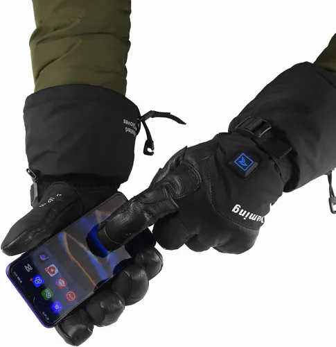 Miniatura 7 de Roaming Guantes calefactados recargables para hombres y mujeres, guantes de esquí con calefacción eléctrica para motocicleta, snowboard, patinaje