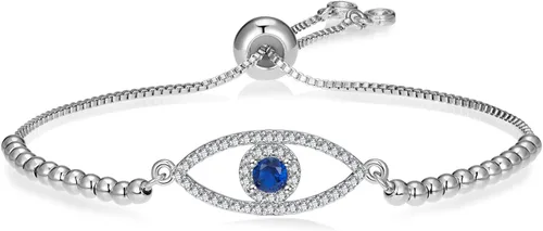 Miniatura 19 de Evil Eye Bracelets Hamsa Bracelet - 18K Gold Plated Adjustable Eye of Protection Bracelet Silver Evil Eye Amulet ojo Bracelet Gold Evil Eye Jewelry
