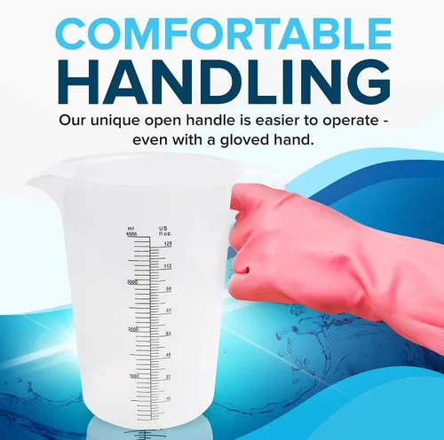 Miniatura 7 de ACCUPOUR 8 onzas (250 mL) jarra medidora, de plástico, multiusos - Excelente para productos químicos, aceite, piscina y césped - Incrementos