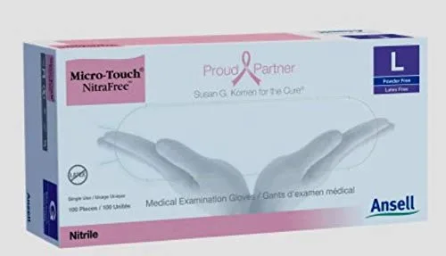 Ansell Perry 6034513 Microtouch NitraFree Guantes Grandes 100/Bx