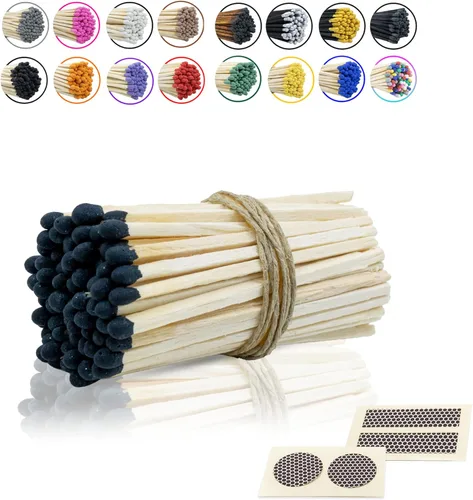 Chandler Studio - Palillos de repuesto de madera de 3 pulgadas de largo con calcomanías de huelga, fósforos de seguridad al por mayor sueltos a Negro
