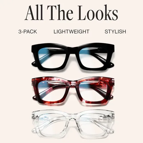 Miniatura 9 de CCVOO Lentes de lectura elegantes para mujer, anteojos elegantes, lectores de luz azul, tramposos