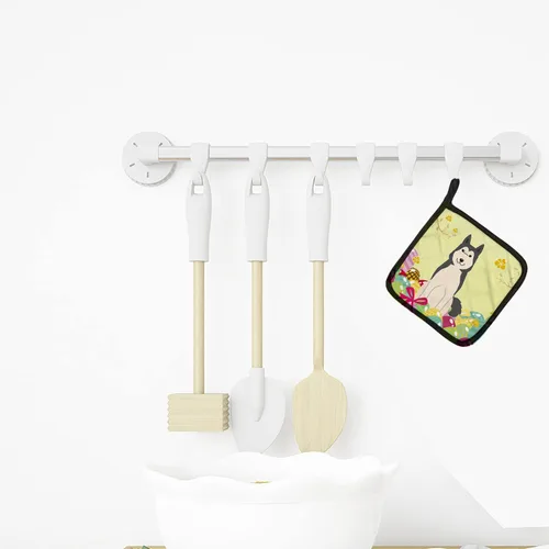 Miniatura 3 de Caroline's Treasures BB6025PTHD Huevos de Pascua Laika Spitz de Siberia Occidental - Juego de soportes para ollas de cocina resistentes al calor