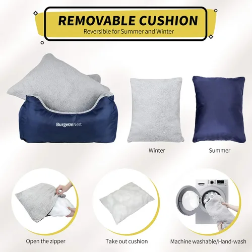 Miniatura 4 de BurgeonNest Asiento de coche para perros pequeños, totalmente desmontable y lavable, asientos para gatos menores de 25 libras, asientos suaves