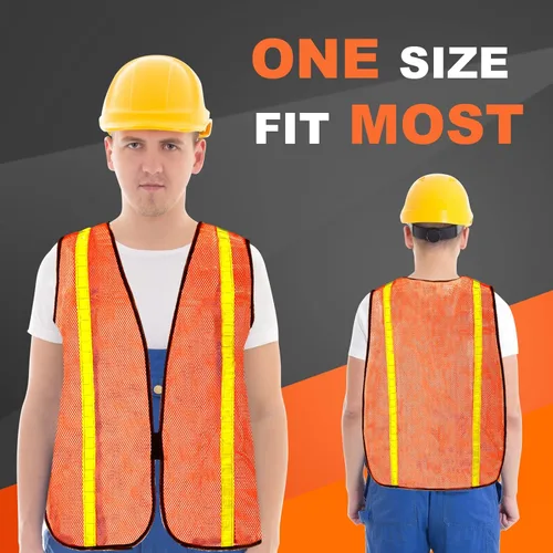 Miniatura 5 de Haysandy 20 Piezas Chaleco de Seguridad Reflectante de Alta Visibilidad Chaleco de Construcción Tiras de Malla Neón Talla Universal para Hombres