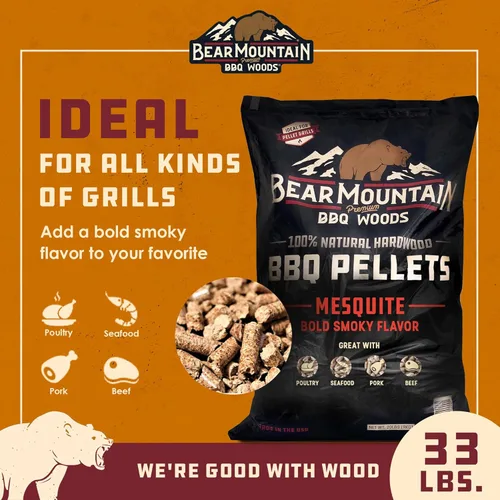Miniatura 3 de Bear Mountain - Pellets de madera natural para ahumador, parrilla y barbacoa, 20 libras, mezquite