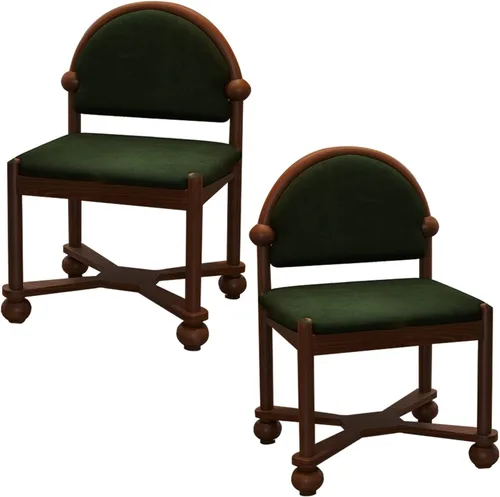 Miniatura 25 de JKGHK Sillas de comedor de madera, sillas de cocina para el hogar, silla auxiliar de cocina tapizada de tela, respaldo curvado retro, silla de sala
