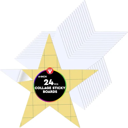 Miniatura 12 de Hygloss Pizarras adhesivas para collage – Paquete de 24 tableros de collage autoadhesivos de 4 x 6 pulgadas para niños, tableros de montaje