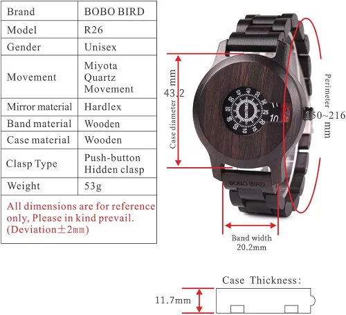 Miniatura 7 de BOBO BIRD Mens único moda clásico casual retro madera relojes lujo marca cuarzo relojes