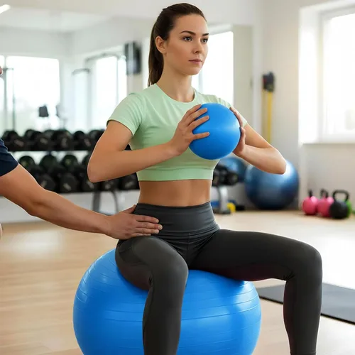 Miniatura 6 de Kifmurase 2 pelotas de yoga, bolas de ejercicio antiestallido de 25 pulgadas de grosor para entrenamiento y estabilidad, equipo de pelota