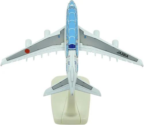 Miniatura 4 de TANG DYNASTY (TM 1:500 5.9 in A380 ANA Tortuga marina Metal Avión Modelo Avión Juguete Modelo de Avión Azul)