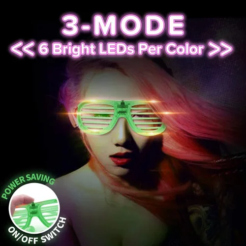 Miniatura 4 de M.Best, Moda Unisex, Resplandor Plástico, Iluminación LED, Sombras, Anteojos para la Navidad, Halloween, Fiesta de Cumpleaños, Juego de 12