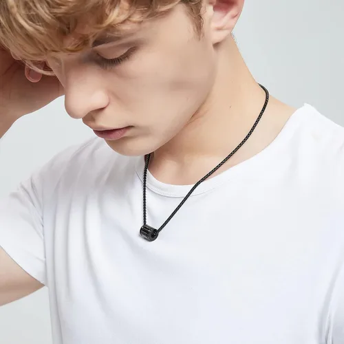Miniatura 2 de JAYUMO Collar de cruz para hombres y niños, collar de cadena de cruz de acero inoxidable plateado, negro y dorado para hombres, collar cristiano