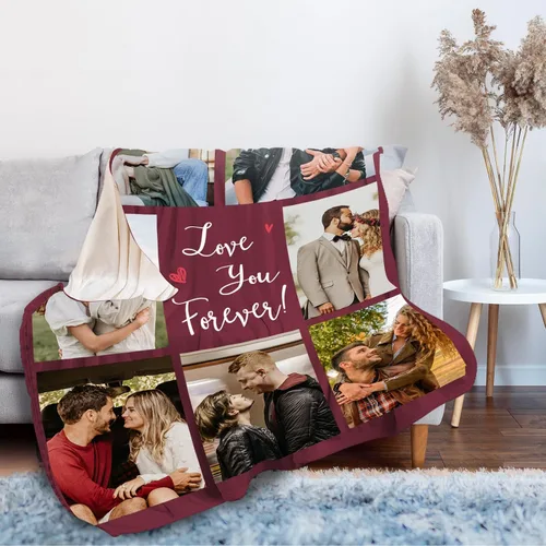 Miniatura 3 de Manta personalizada con foto/texto, manta con imagen personalizada, regalos de amor, regalos personalizados para parejas para novio, novia, esposa