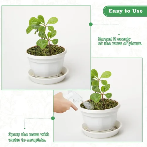 Miniatura 4 de YUNVI Musgo Artificial de Gran Capacidad de 17.6 OZ para Plantas en Maceta, Hierba de Musgo Falso Natural para Plantas de Interior, Manualidades