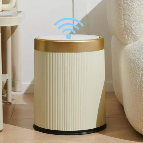 Miniatura 9 de URALFA Cubo de basura automático con sensor de movimiento para baño con tapa, cubo de basura sin contacto, cubo de basura inteligente a prueba