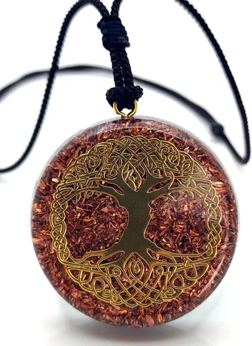 Miniatura 13 de Collar con Colgante Reversible de Orgón de Geometría Sagrada GRANDE 2.25 pulgadas 10.7cm