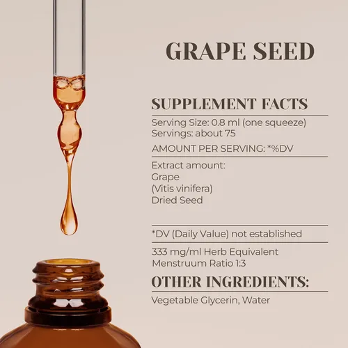 Miniatura 3 de Extracto de tintura natural sin alcohol de semilla de uva, refuerzo del sistema inmunológico, gotas líquidas hechas de 100% semillas secas de uva