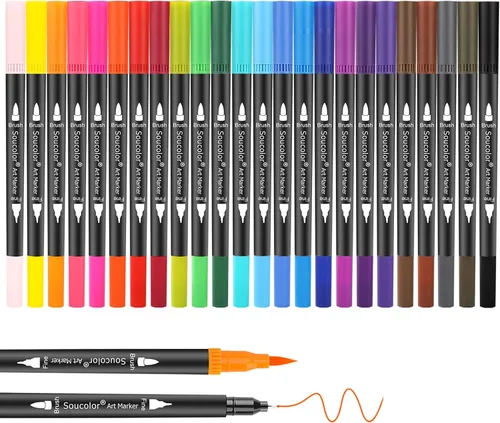 Soucolor Regalos de Halloween y Navidad para chicas adolescentes, cosas de moda y elegantes para chicas adolescentes, 24 colores de rotuladores de