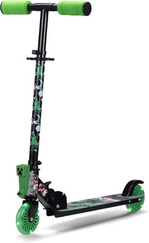 Miniatura 11 de TMNT - Patinete de patada de 2 ruedas con ruedas que se iluminan – Plegable, plataforma antideslizante, paseo cómodo y suave