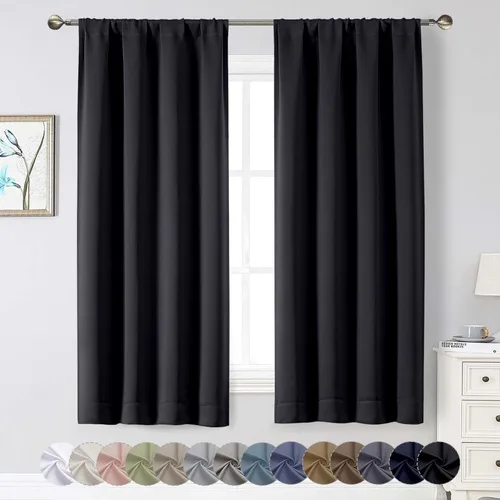 Miniatura 54 de Cortinas opacas para dormitorio, sala de estar, juego de 2 paneles de 54 pulgadas de largo, cortinas de oscurecimiento de habitación con aislamiento