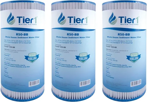 Miniatura 15 de Tier1 Filtro de agua de 5 micras de 10 x 4.5 pulgadas Cartucho de filtro de sedimentos de poliéster plisado para toda la casa Reemplazo