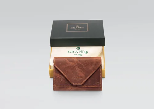 Miniatura 22 de grande Estuches para tarjetas 3639, Naranja, Tarjetero de cuero con cierre magnético, cartera pequeña de acordeón para mujer