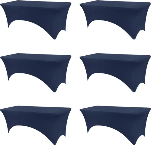 Miniatura 33 de BDDC - Fundas de mesa para mesas de 6 pies, manteles elásticos lavables y resistentes a las arrugas de color azul real de 6 pies para eventos
