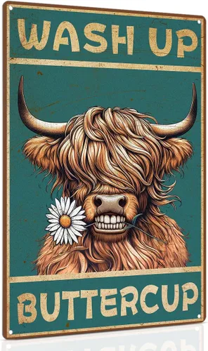 Miniatura 19 de ALKB Letrero de baño con diseño de gato esmoquin, divertido letrero de metal de 8 x 12 pulgadas – Are You Pooping – Decoración de pared de gloria
