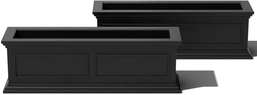 Miniatura 12 de Veradek Brixton - Maceta de plástico para ventana, maceta rectangular grande para balcón, alféizar de ventana al aire libre, resistente a las Gris