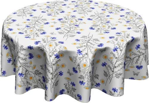 Miniatura 36 de Fall Tablecloth Round 60 Inch Autumn Thanksgiving Table Cloths Circle Pumpkin Buffalo Plaids Table Cloth Rustic Farmhouse Tablecloth for Holiday