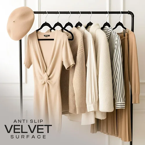 Miniatura 5 de Utopia Home Velvet Hanger - Paquete de 100 perchas delgadas antideslizantes de lujo para pantalones y abrigos, perchas fuertes que ahorran espacio