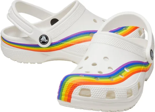 Miniatura 2 de Crocs 208106-94S-M2W4 - Zuecos clásicos de tinte arcoíris, blanco/multicolor, 6 mujer/4 hombres