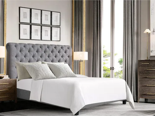 Miniatura 8 de Rosevera Rosina - Base de cama con cabecera ajustable, con cabecera ajustable, con cabecera enrollable de 32 pulgadas, fácil montaje, tamaño King