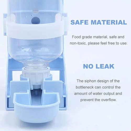 Miniatura 3 de Comedero de agua para conejos, dispensador de agua suspendido de jaula para mascotas, cuenco automático colgante para botella de animales pequeños