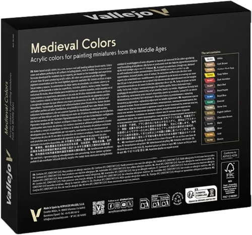 Miniatura 7 de Set de pintura Vallejo, colores medievales, 0.6 fl oz