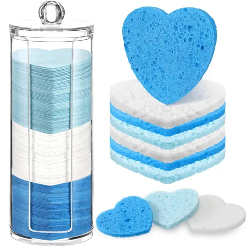 Miniatura 11 de Sieral 120 esponjas faciales comprimidas para mujeres con contenedor, almohadillas desechables para lavar la cara, exfoliante, esteticista, Lemon