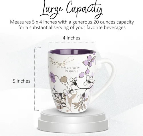 Miniatura 3 de Pavilion Gift Company - Taza de café para amigos - Taza de amigo con el diseño "Los amigos son familia que elegimos" - Taza de café de cerámica