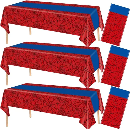 Miniatura 13 de 3 manteles de plástico desechables de 54 x 108 pulgadas, estampado de leopardo rojo y negro con labios rojos, manteles impermeables para cumpleaños