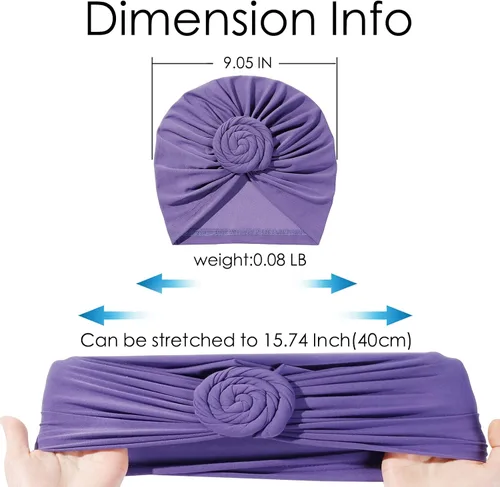 Miniatura 3 de Stretch Turban Hats for Women - African Knot Headwraps Soft Pre Tied Bonnet Hair wrap Pretied for Black Women