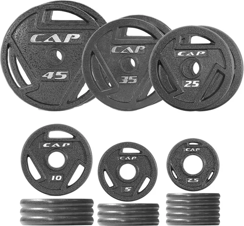 Miniatura 18 de CAP Barbell 2-Inch Olympic Cast Iron Plate Weight Set 75-285 lbs Multiple Options