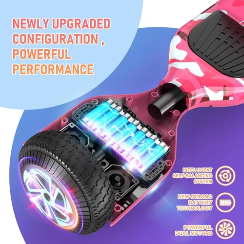 Miniatura 4 de LIEAGLE Scooter, Self Balancing Scooter with Bluetooth Speaker LED Lights Wheels,Dual 300w Motors, 7.5 mph Max Speed & 8.5 Miles Max Range, for C