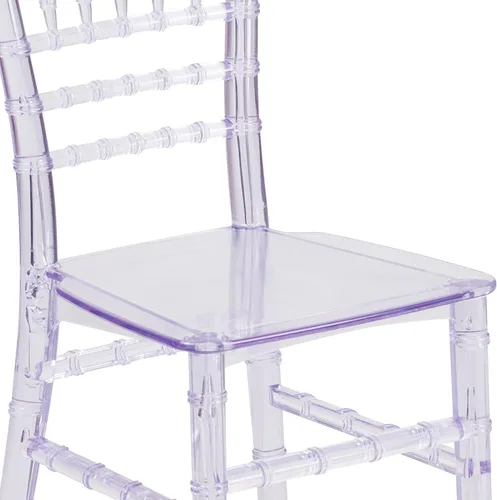 Miniatura 10 de Flash Furniture Silla Chiavari para Niños de Resina de Cristal Transparente para Fiestas y Eventos para Uso Comercial y Residencial