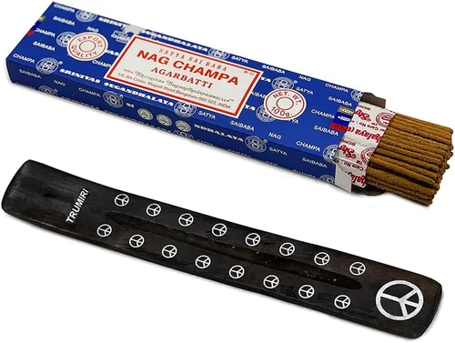 Miniatura 4 de TRUMIRI Paquete de soportes para incienso con varillas de incienso Satya Sai Baba Nagchampa de 3.53 oz (100 g) - Paquete de 1