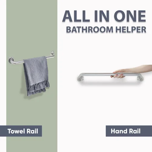 Miniatura 5 de Barra de agarre para bañera ducha – 1.5 pulgadas de diámetro / Escaleras cama inodoro baño / asistencia de soporte y barandilla de seguridad / acero