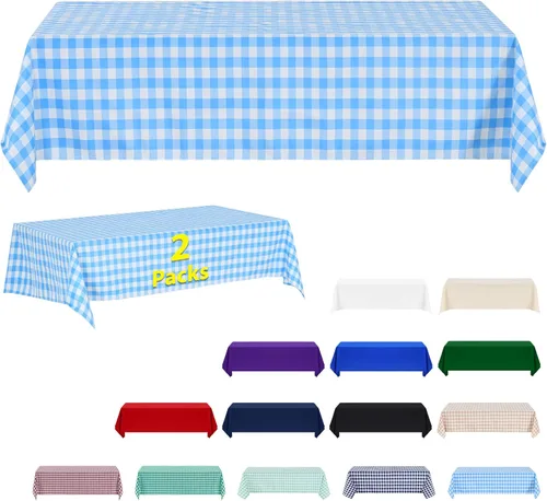 Miniatura 23 de ABCCANOPY Paquete de 3 manteles rectangulares de poliéster de 60 x 84 pulgadas, para interiores y exteriores, resistentes a las manchas, lavable
